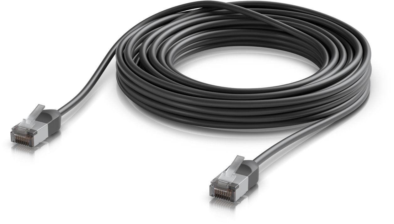 Ubiquiti UniFi venkovní premium Cat6A patch kabel, 8m, černý